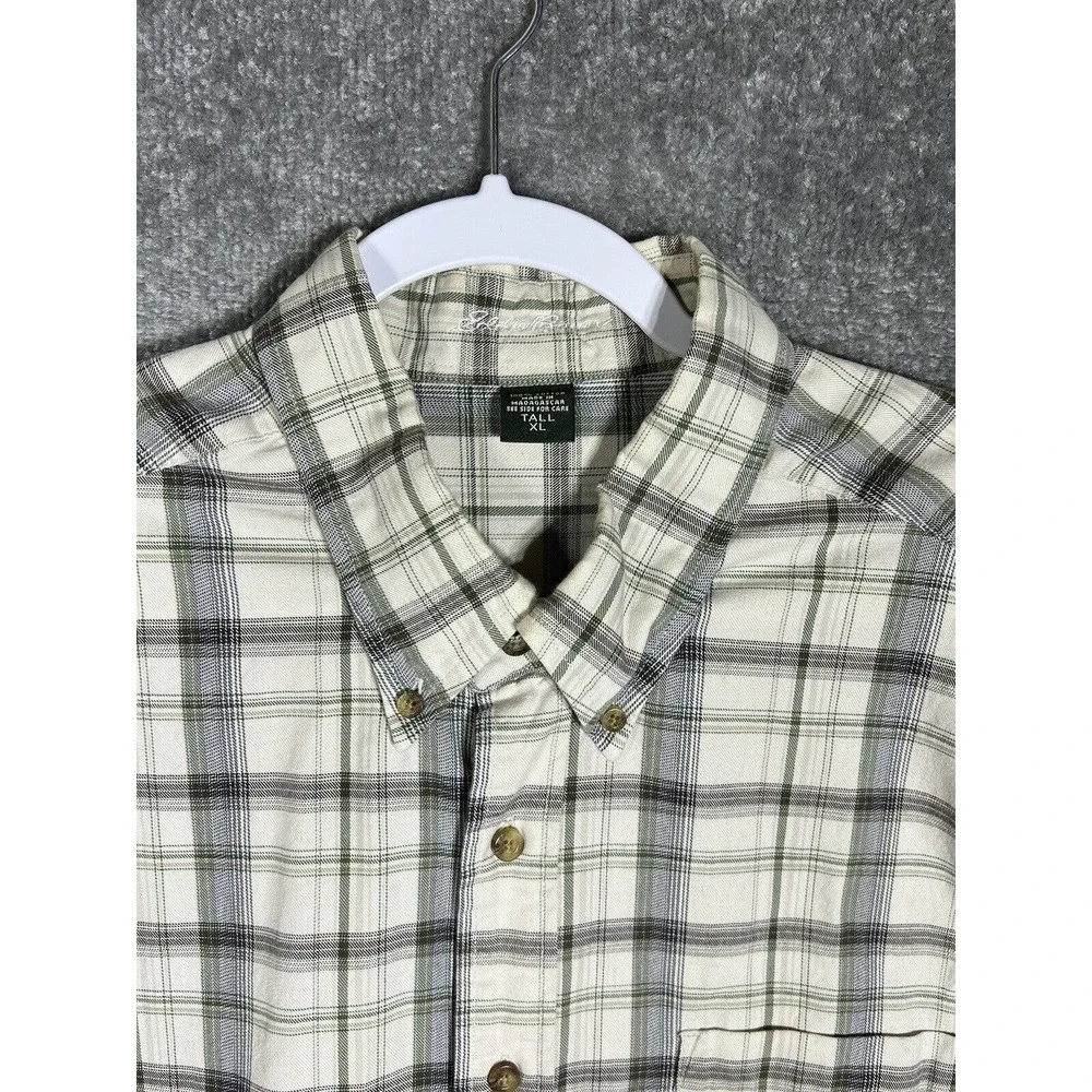Eddie Bauer Button Down Shirt Mens‎ Size XL Tall Long Sleeve Plaid Pocket